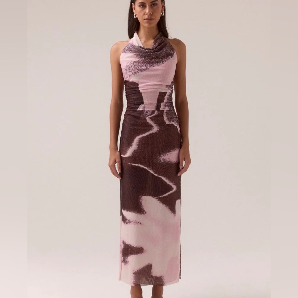 SOVERE Studio Afterlight Mesh Halter Dress